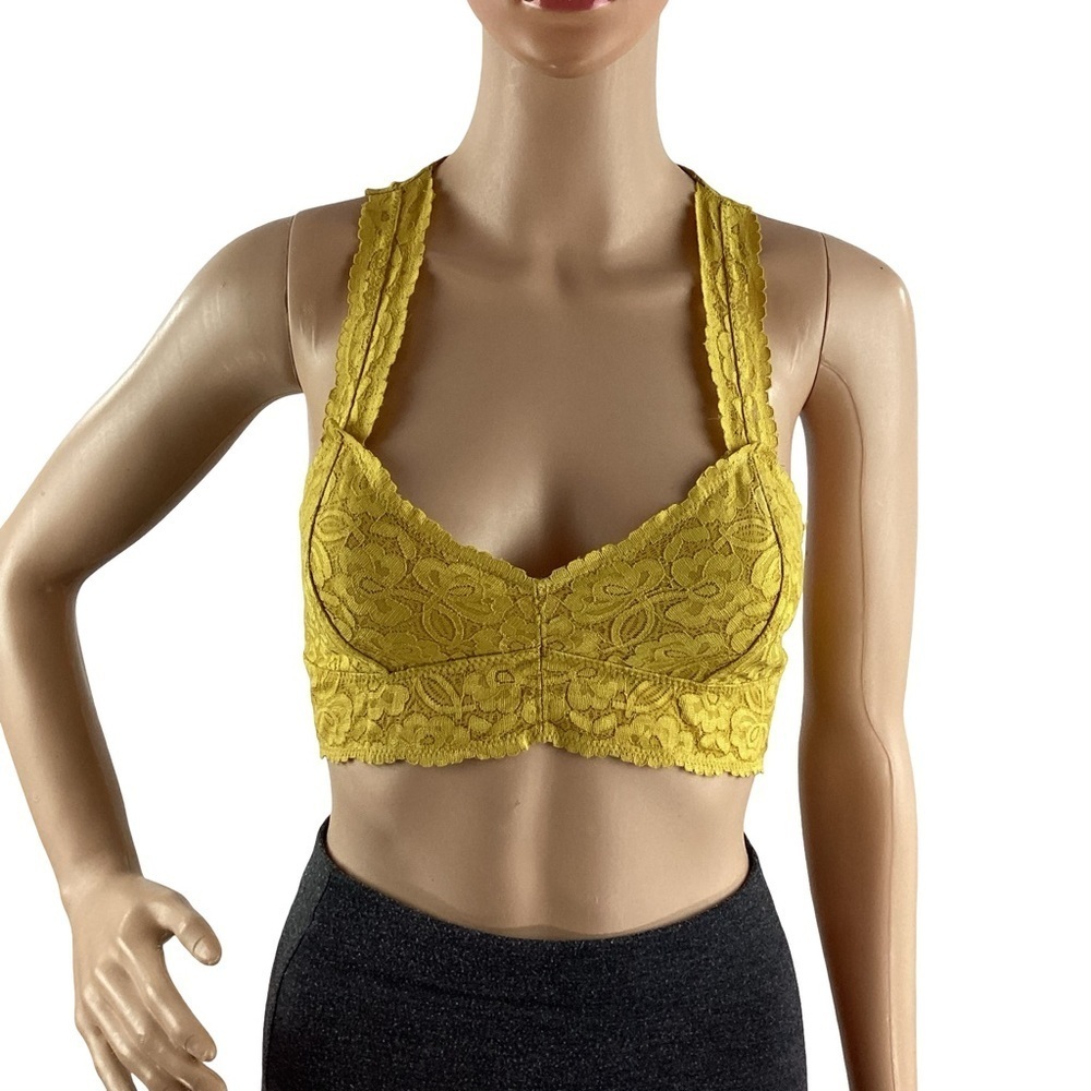 Intimately Free People Galloon Lace Racerback Bralette Yellow Size S